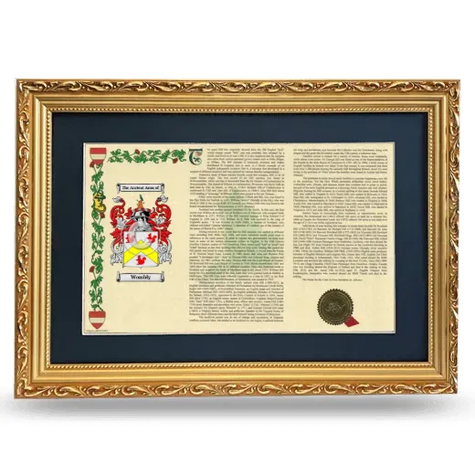 Wombly Deluxe Armorial Landscape Framed - Gold