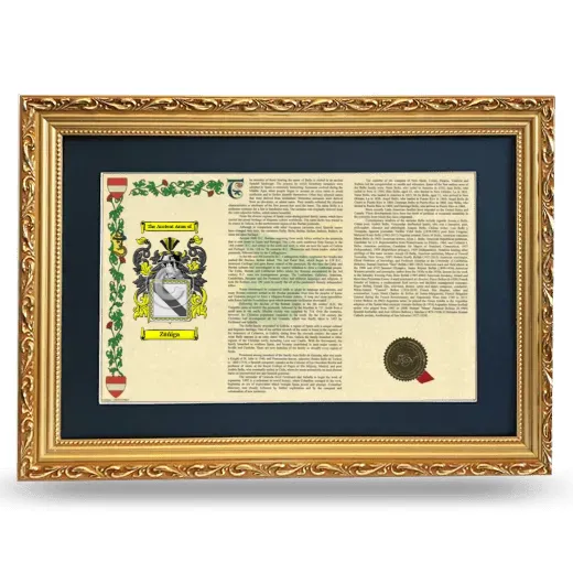 Züñiga Deluxe Armorial Landscape Framed - Gold
