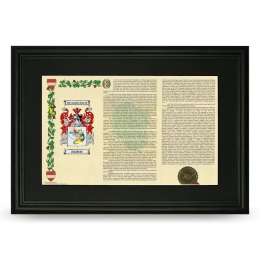 Zajaksky Deluxe Armorial Landscape Framed- Black