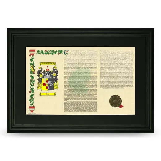 Zan Deluxe Armorial Landscape Framed- Black