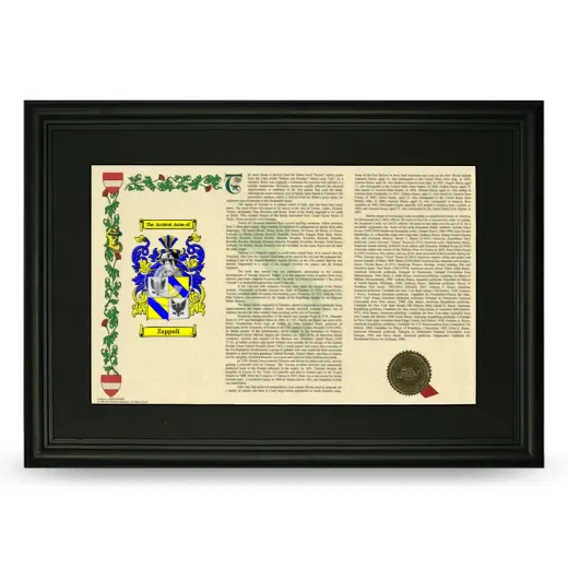 Zappuli Deluxe Armorial Landscape Framed- Black