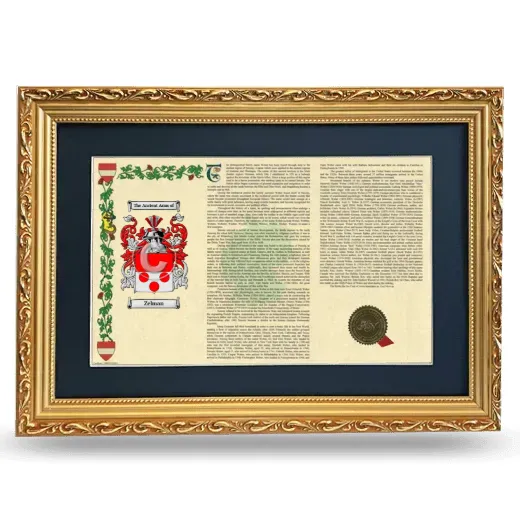 Zelman Deluxe Armorial Landscape Framed - Gold