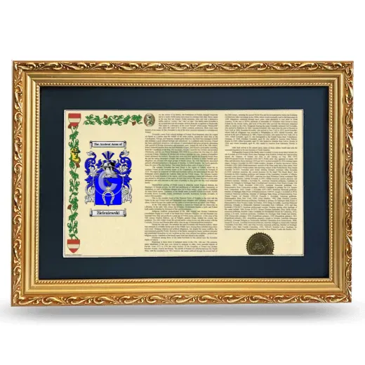 Zieleniewski Deluxe Armorial Landscape Framed - Gold