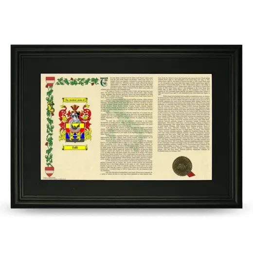 Zolli Deluxe Armorial Landscape Framed- Black