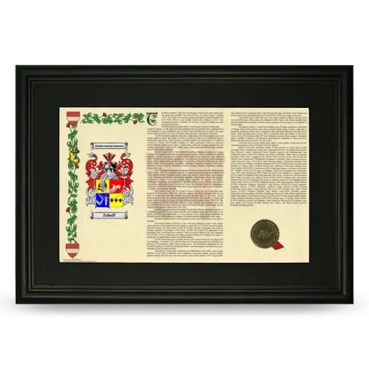 Zuboff Deluxe Armorial Landscape Framed- Black