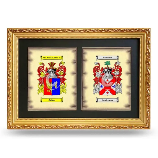 Double Coat of Arms Framed - Gold