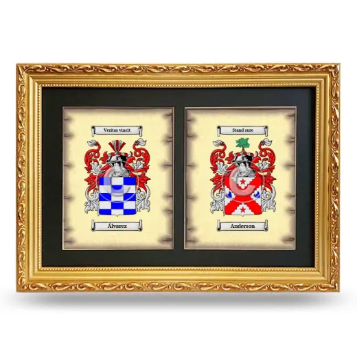 Double Coat of Arms Framed - Gold