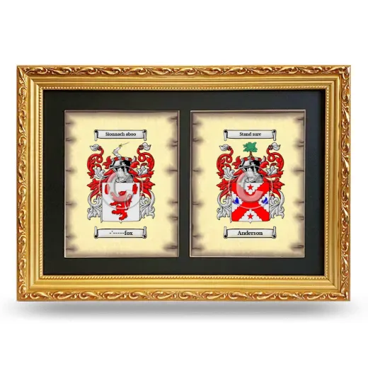Double Coat of Arms Framed - Gold