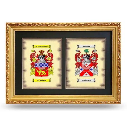 Double Coat of Arms Framed - Gold