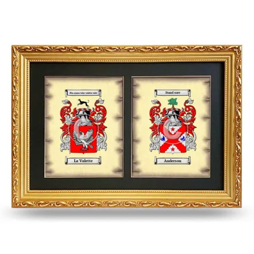 Double Coat of Arms Framed - Gold