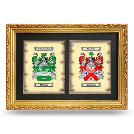 Double Coat of Arms Framed - Gold