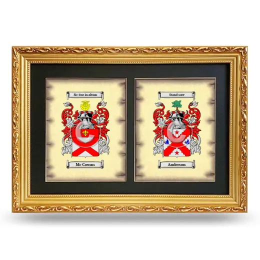 Double Coat of Arms Framed - Gold