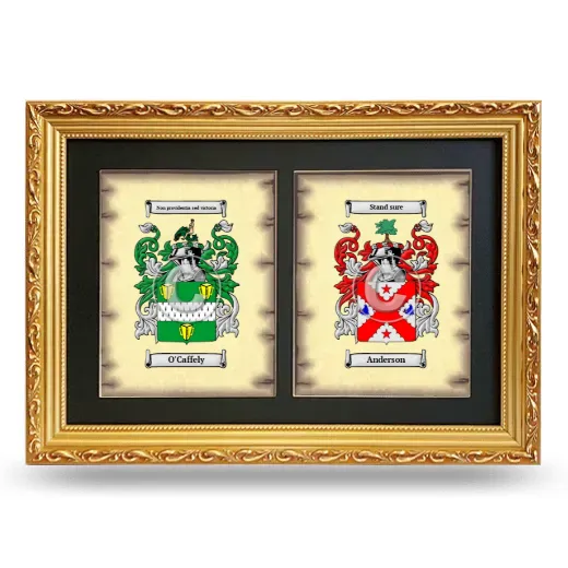 Double Coat of Arms Framed - Gold