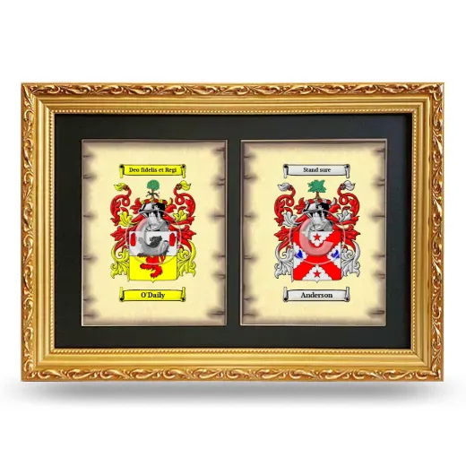 Double Coat of Arms Framed - Gold