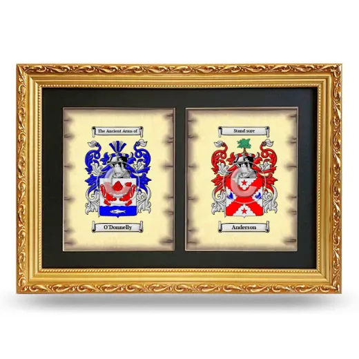 Double Coat of Arms Framed - Gold