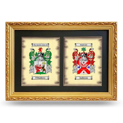 Double Coat of Arms Framed - Gold