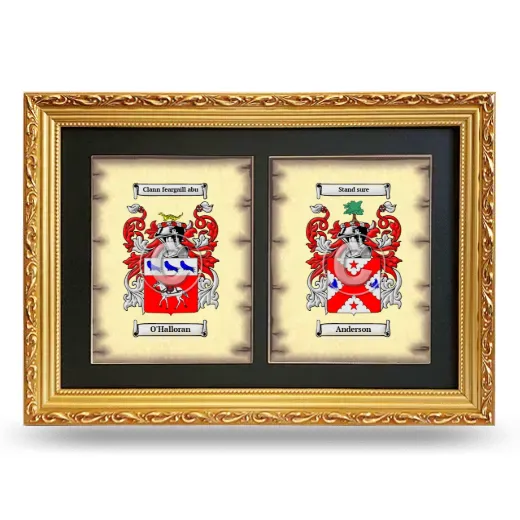 Double Coat of Arms Framed - Gold