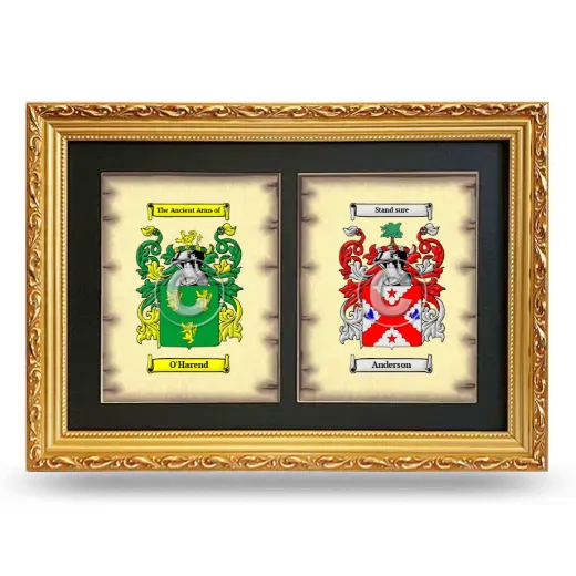 Double Coat of Arms Framed - Gold