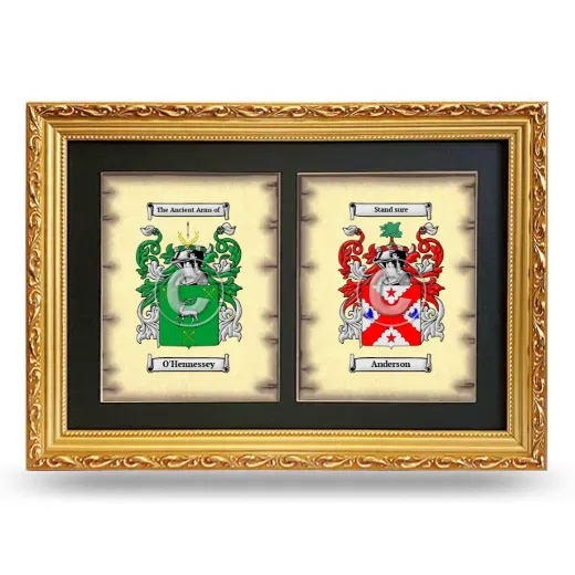 Double Coat of Arms Framed - Gold