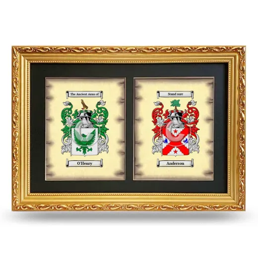 Double Coat of Arms Framed - Gold