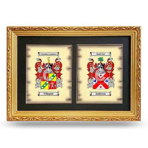 Double Coat of Arms Framed - Gold