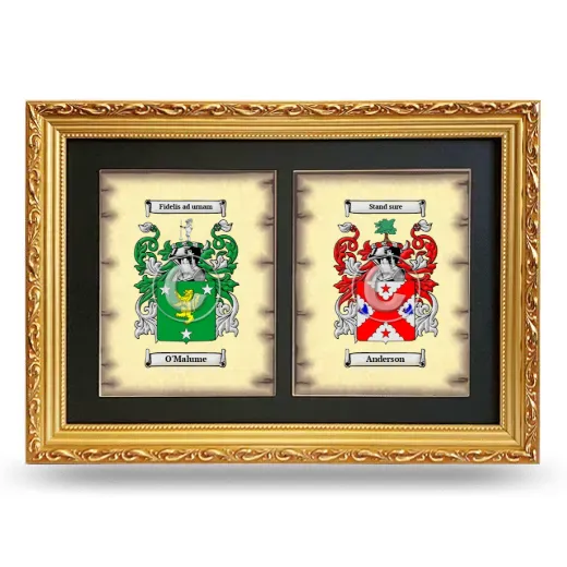 Double Coat of Arms Framed - Gold