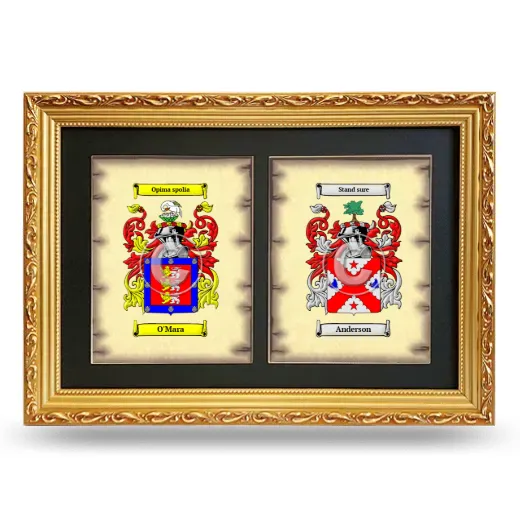 Double Coat of Arms Framed - Gold