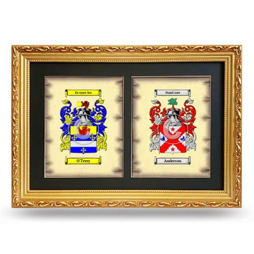Double Coat of Arms Framed - Gold