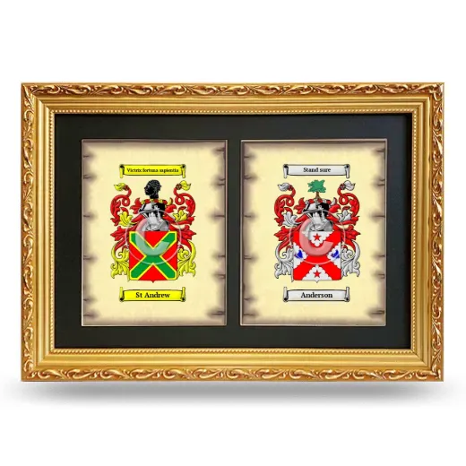 Double Coat of Arms Framed - Gold