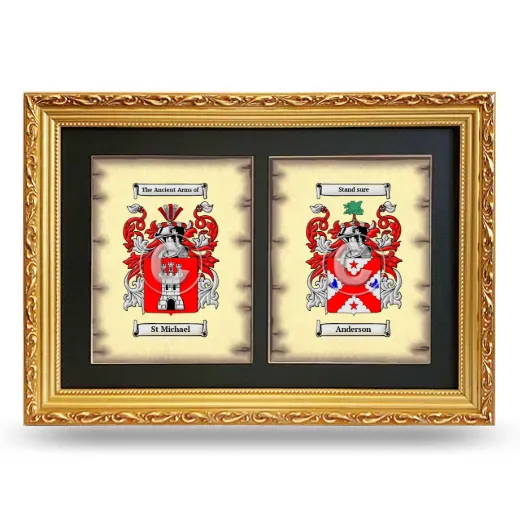 Double Coat of Arms Framed - Gold