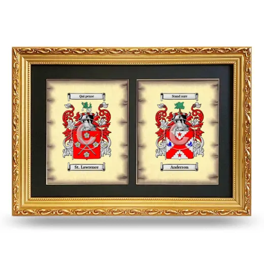 Double Coat of Arms Framed - Gold