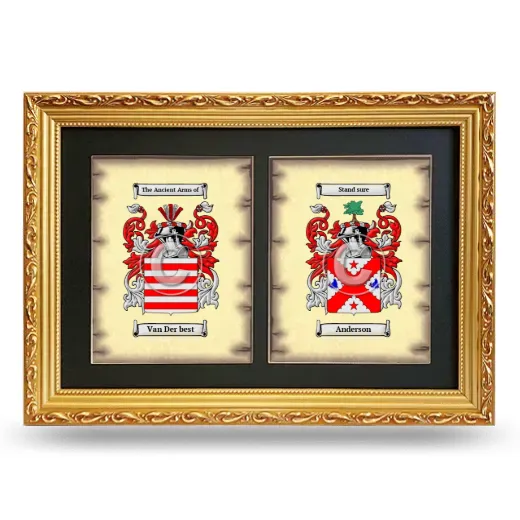 Double Coat of Arms Framed - Gold