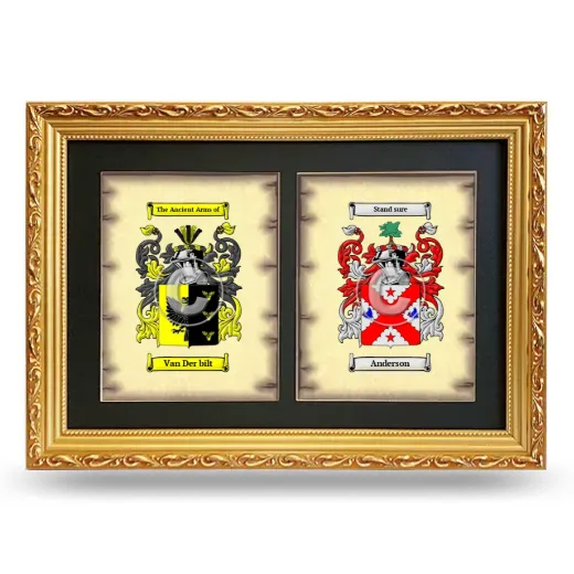 Double Coat of Arms Framed - Gold