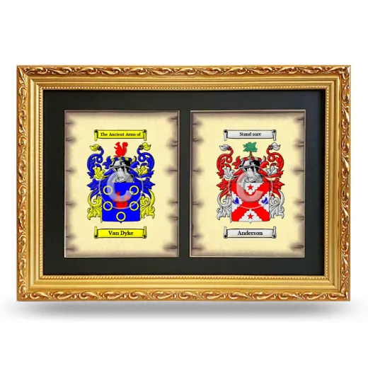 Double Coat of Arms Framed - Gold