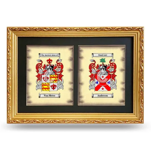 Double Coat of Arms Framed - Gold