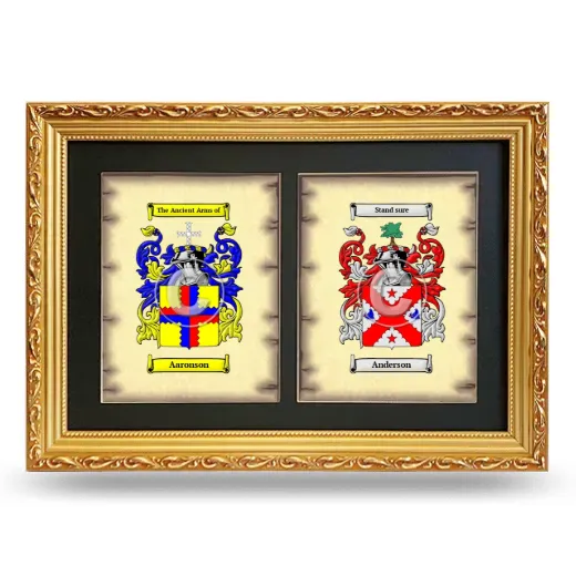 Double Coat of Arms Framed - Gold