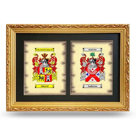 Double Coat of Arms Framed - Gold