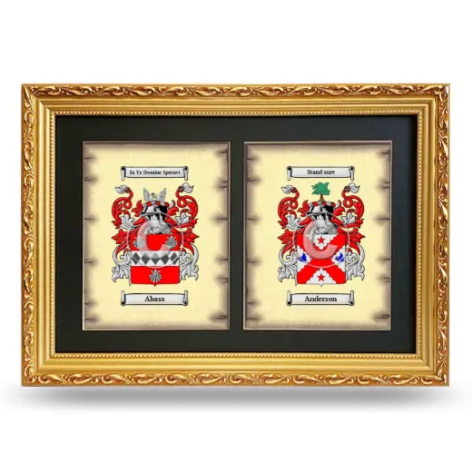 Double Coat of Arms Framed - Gold
