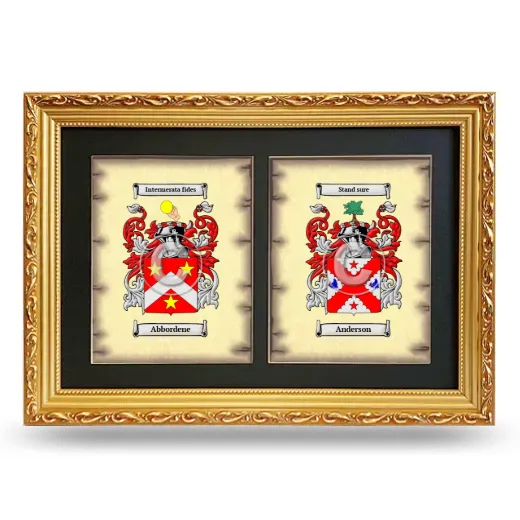 Double Coat of Arms Framed - Gold