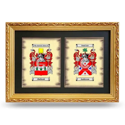 Double Coat of Arms Framed - Gold
