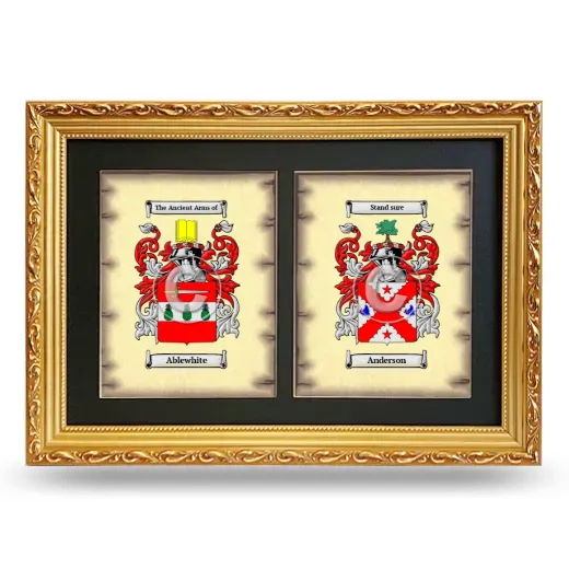 Double Coat of Arms Framed - Gold