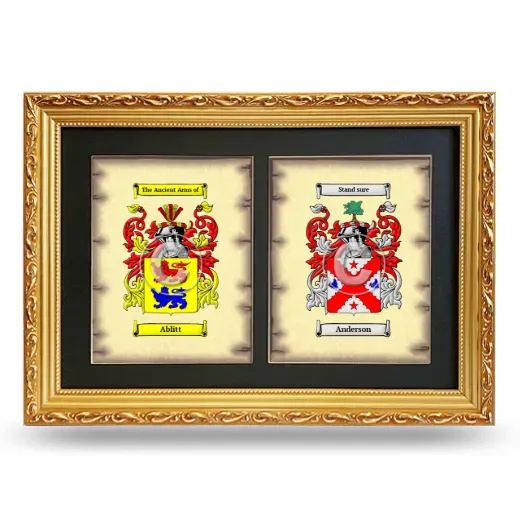 Double Coat of Arms Framed - Gold