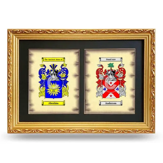 Double Coat of Arms Framed - Gold