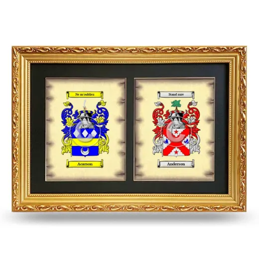 Double Coat of Arms Framed - Gold