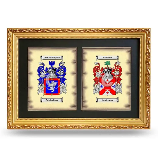 Double Coat of Arms Framed - Gold