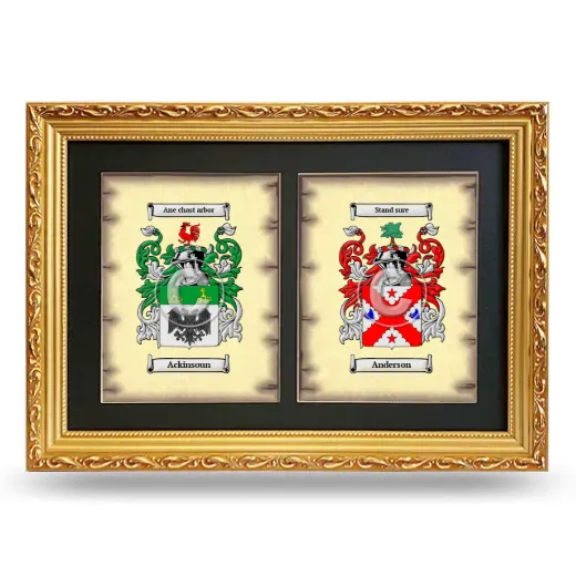 Double Coat of Arms Framed - Gold