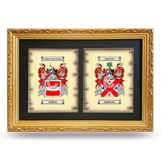 Double Coat of Arms Framed - Gold