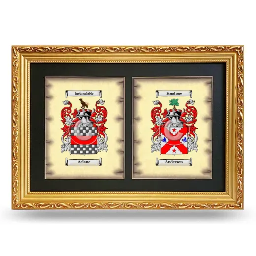 Double Coat of Arms Framed - Gold