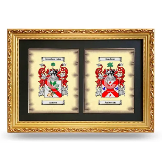 Double Coat of Arms Framed - Gold