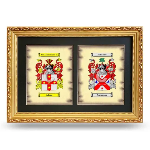 Double Coat of Arms Framed - Gold